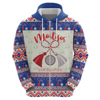 Personalized Moldova Christmas Zip Hoodie Martisor Moldova Traditional - Wonder Print Shop