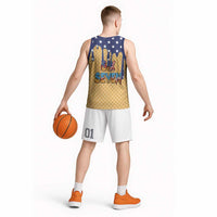 American Flag Ice Cream Drip Basketball Jersey 67 Meme Gen Alpha Slang Tee - Wonder Print Shop