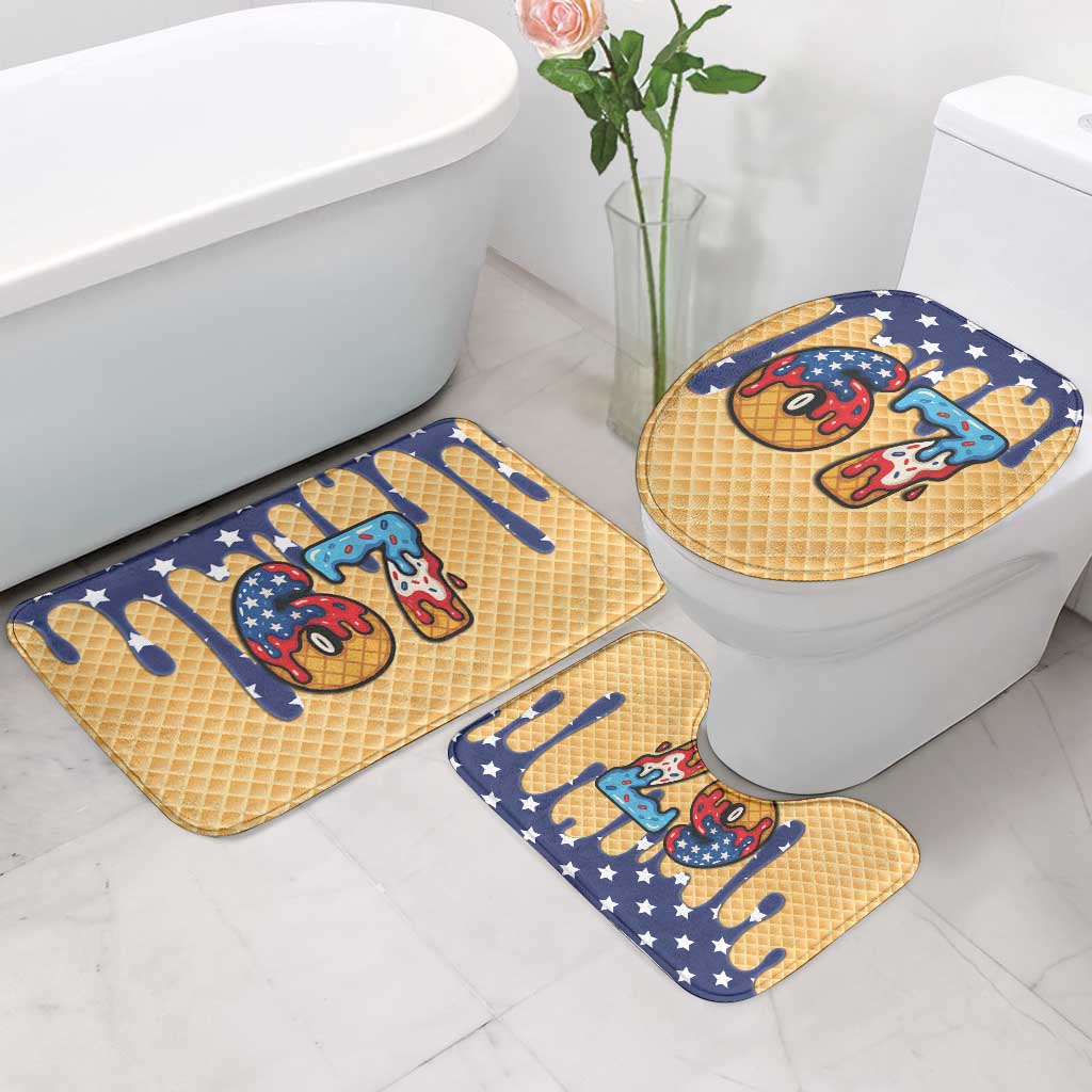 American Flag Ice Cream Drip Bathroom Set 67 Meme Gen Alpha Slang Tee - Wonder Print Shop