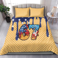 American Flag Ice Cream Drip Bedding Set 67 Meme Gen Alpha Slang Tee - Wonder Print Shop