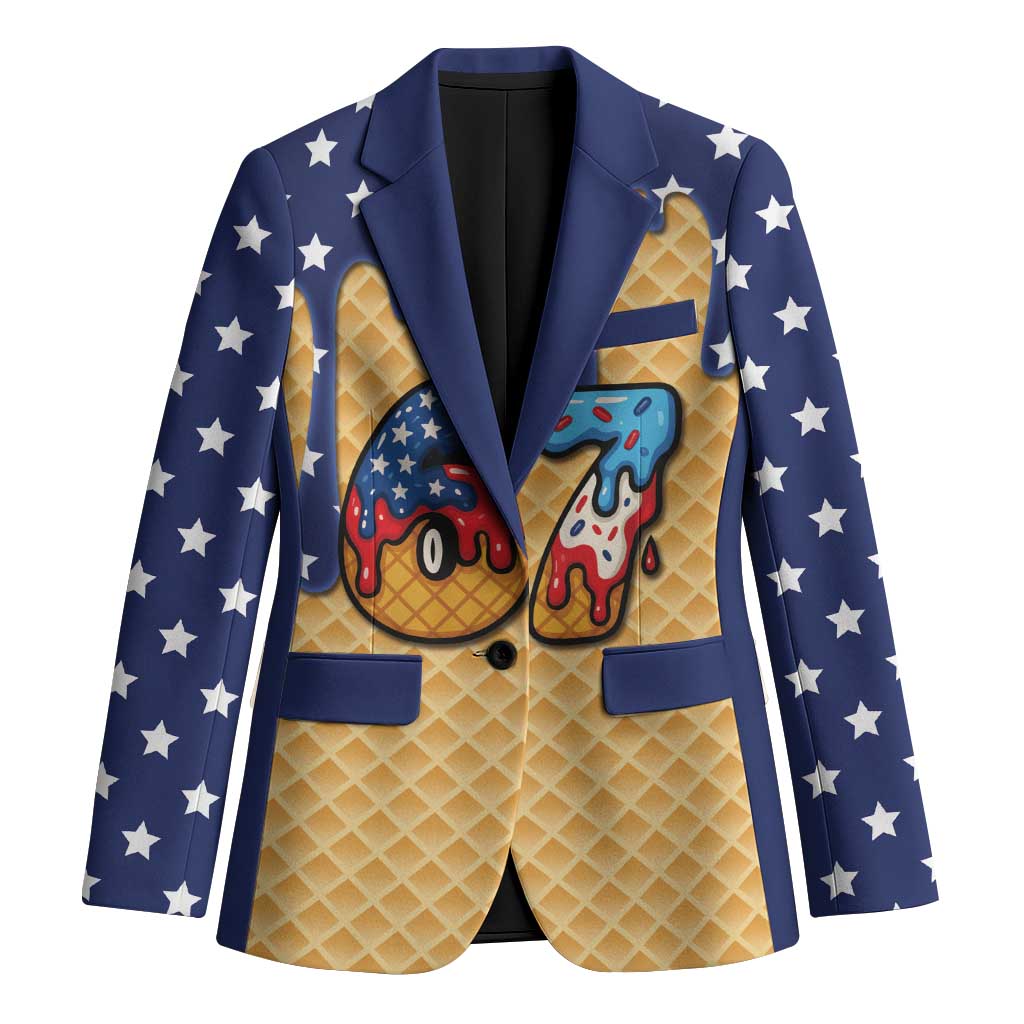 American Flag Ice Cream Drip Blazer 67 Meme Gen Alpha Slang Tee - Wonder Print Shop