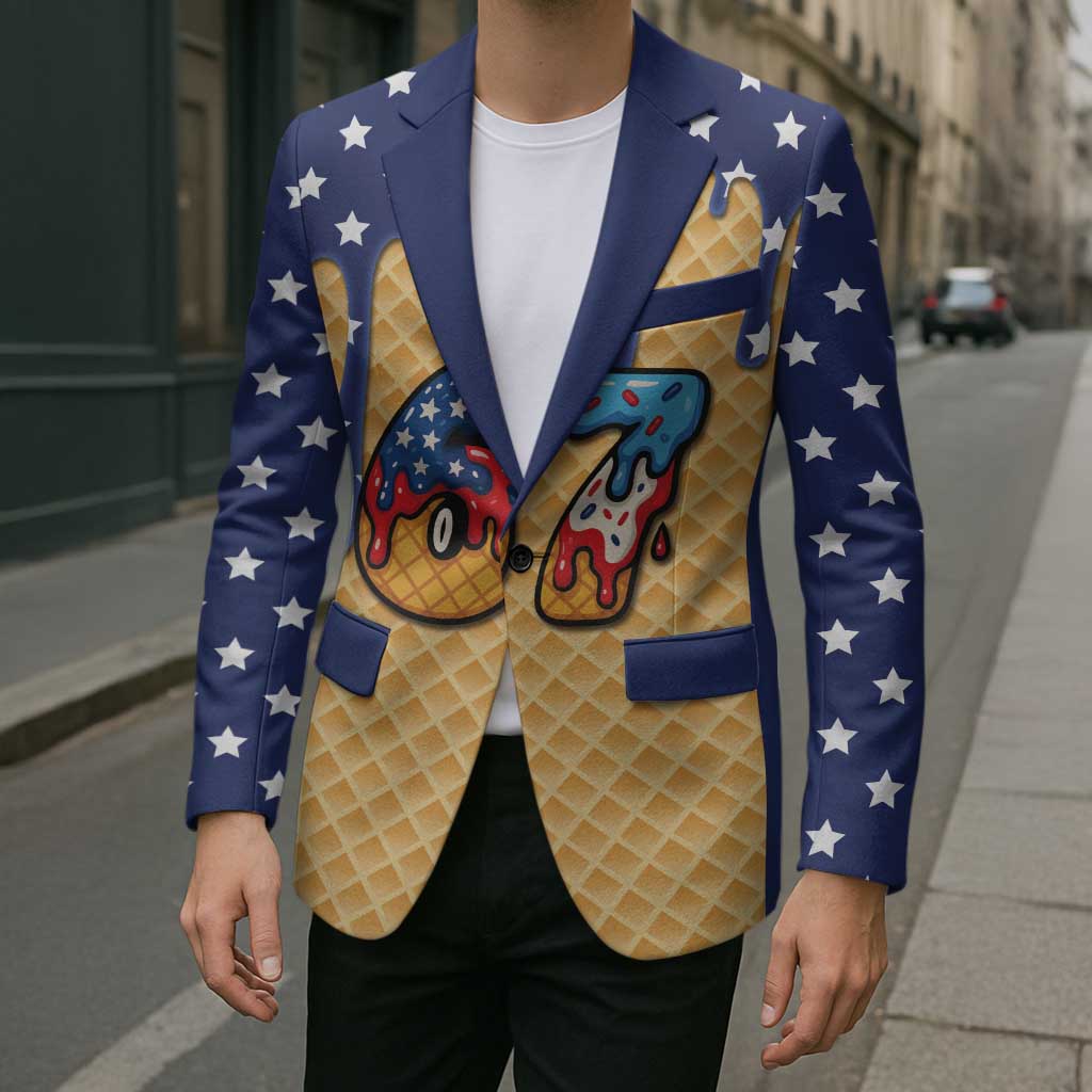 American Flag Ice Cream Drip Blazer 67 Meme Gen Alpha Slang Tee - Wonder Print Shop