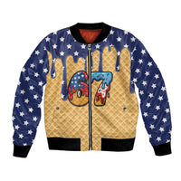American Flag Ice Cream Drip Bomber Jacket 67 Meme Gen Alpha Slang Tee - Wonder Print Shop