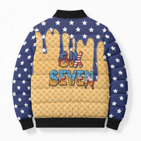 American Flag Ice Cream Drip Bomber Puffer Jacket 67 Meme Gen Alpha Slang Tee - Wonder Print Shop