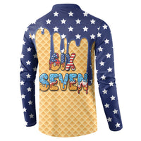 American Flag Ice Cream Drip Button Sweatshirt 67 Meme Gen Alpha Slang Tee - Wonder Print Shop