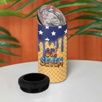 American Flag Ice Cream Drip 4 in 1 Can Cooler Tumbler 67 Meme Gen Alpha Slang Tee - Wonder Print Shop