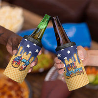 American Flag Ice Cream Drip 4 in 1 Can Cooler Tumbler 67 Meme Gen Alpha Slang Tee - Wonder Print Shop