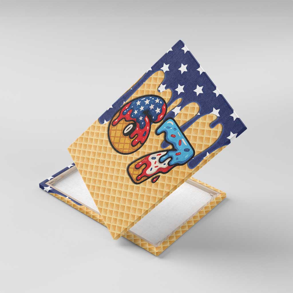 American Flag Ice Cream Drip Canvas Wall Art 67 Meme Gen Alpha Slang Tee - Wonder Print Shop