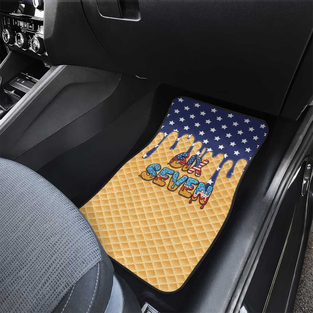 American Flag Ice Cream Drip Car Mats 67 Meme Gen Alpha Slang Tee - Wonder Print Shop