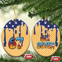 American Flag Ice Cream Drip Ceramic Ornament 67 Meme Gen Alpha Slang Tee - Wonder Print Shop