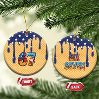 American Flag Ice Cream Drip Ceramic Ornament 67 Meme Gen Alpha Slang Tee - Wonder Print Shop