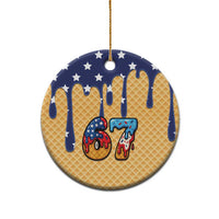 American Flag Ice Cream Drip Ceramic Ornament 67 Meme Gen Alpha Slang Tee - Wonder Print Shop