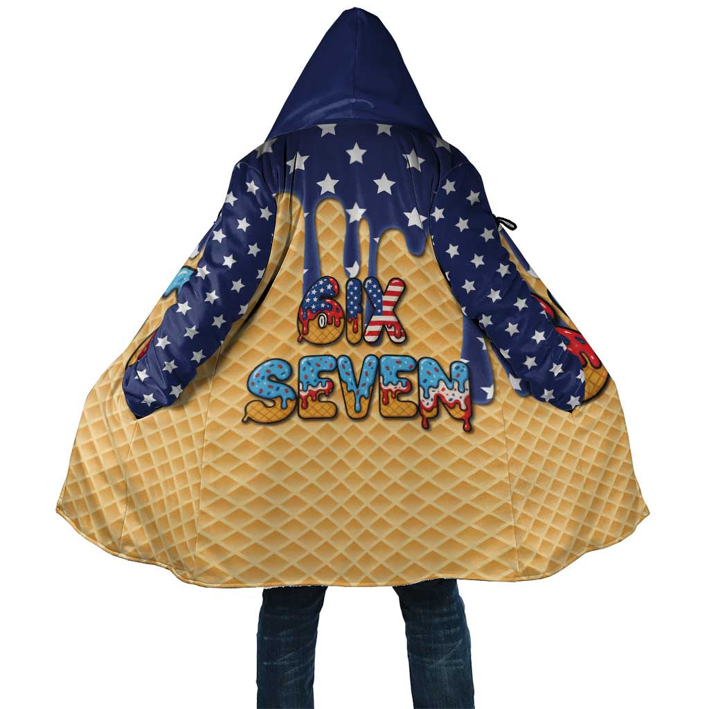 American Flag Ice Cream Drip Cloak 67 Meme Gen Alpha Slang Tee - Wonder Print Shop