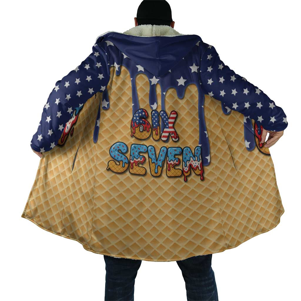 American Flag Ice Cream Drip Cloak 67 Meme Gen Alpha Slang Tee - Wonder Print Shop