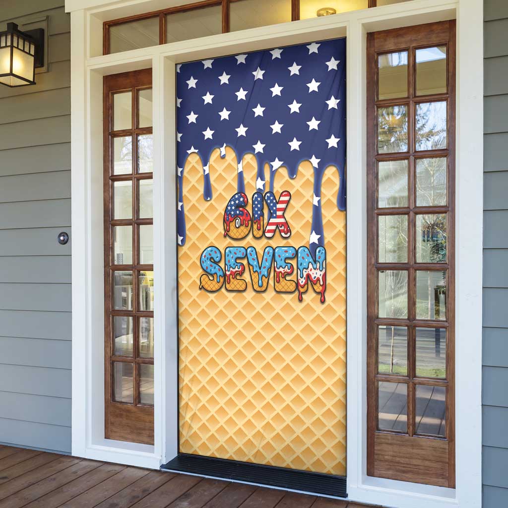 American Flag Ice Cream Drip Door Cover 67 Meme Gen Alpha Slang Tee - Wonder Print Shop