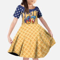 American Flag Ice Cream Drip Family Matching Off The Shoulder Long Sleeve Dress and Hawaiian Shirt 67 Meme Gen Alpha Slang Tee - Wonder Print Shop