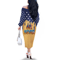 American Flag Ice Cream Drip Family Matching Off The Shoulder Long Sleeve Dress and Hawaiian Shirt 67 Meme Gen Alpha Slang Tee - Wonder Print Shop
