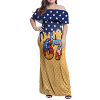 American Flag Ice Cream Drip Family Matching Off Shoulder Maxi Dress and Hawaiian Shirt 67 Meme Gen Alpha Slang Tee - Wonder Print Shop