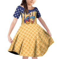 American Flag Ice Cream Drip Family Matching Off Shoulder Short Dress and Hawaiian Shirt 67 Meme Gen Alpha Slang Tee - Wonder Print Shop
