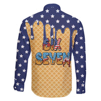 American Flag Ice Cream Drip Family Matching Short Sleeve Bodycon Dress and Hawaiian Shirt 67 Meme Gen Alpha Slang Tee - Wonder Print Shop