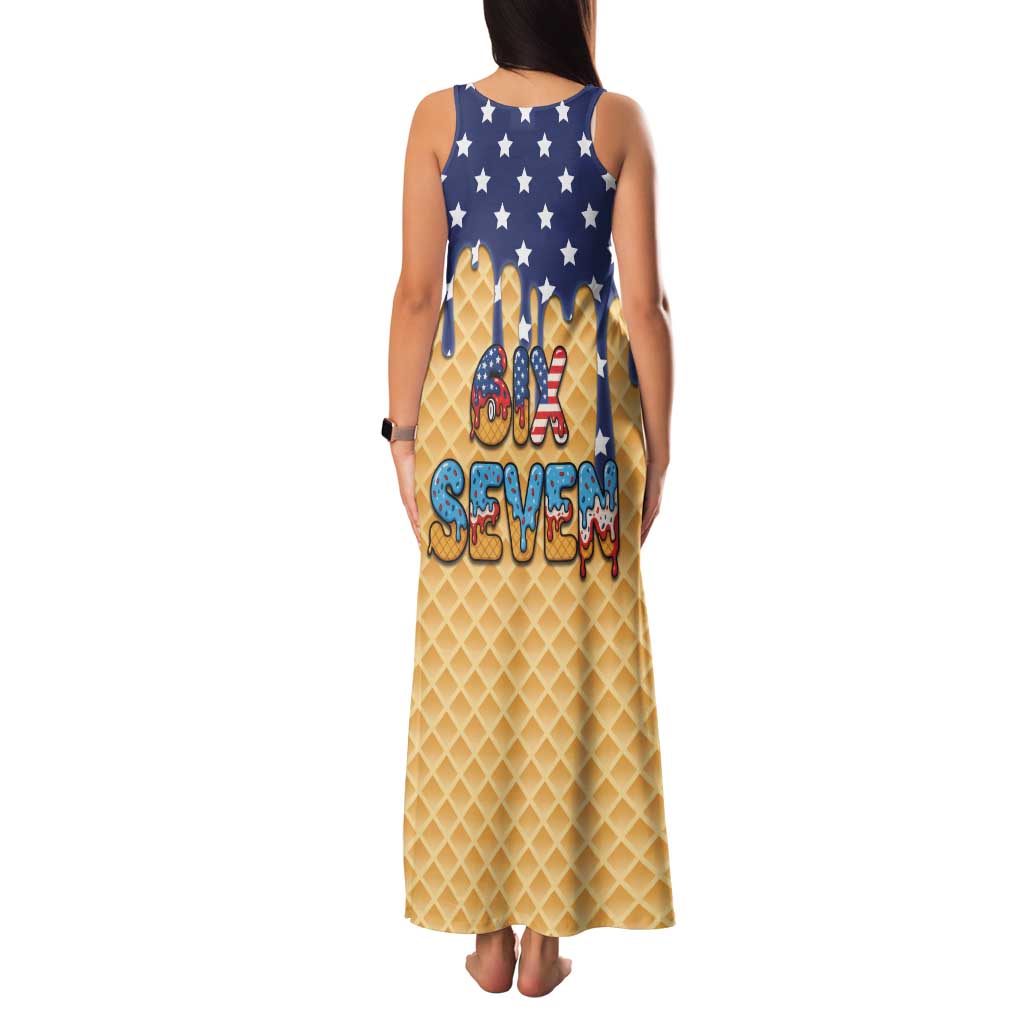 American Flag Ice Cream Drip Family Matching Tank Maxi Dress and Hawaiian Shirt 67 Meme Gen Alpha Slang Tee - Wonder Print Shop