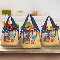 American Flag Ice Cream Drip Grocery Bag 67 Meme Gen Alpha Slang Tee - Wonder Print Shop