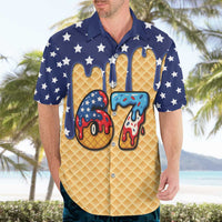 American Flag Ice Cream Drip Hawaiian Shirt 67 Meme Gen Alpha Slang Tee - Wonder Print Shop