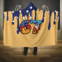 American Flag Ice Cream Drip Hooded Blanket 67 Meme Gen Alpha Slang Tee - Wonder Print Shop