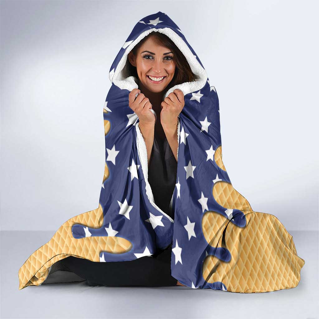 American Flag Ice Cream Drip Hooded Blanket 67 Meme Gen Alpha Slang Tee - Wonder Print Shop