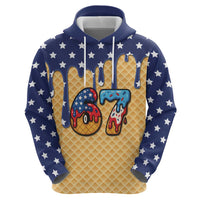 American Flag Ice Cream Drip Hoodie 67 Meme Gen Alpha Slang Tee - Wonder Print Shop