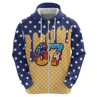 American Flag Ice Cream Drip Hoodie 67 Meme Gen Alpha Slang Tee - Wonder Print Shop
