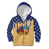 American Flag Ice Cream Drip Kid Hoodie 67 Meme Gen Alpha Slang Tee - Wonder Print Shop