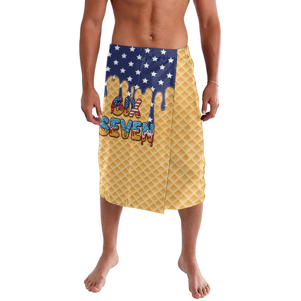 American Flag Ice Cream Drip Lavalava 67 Meme Gen Alpha Slang Tee - Wonder Print Shop