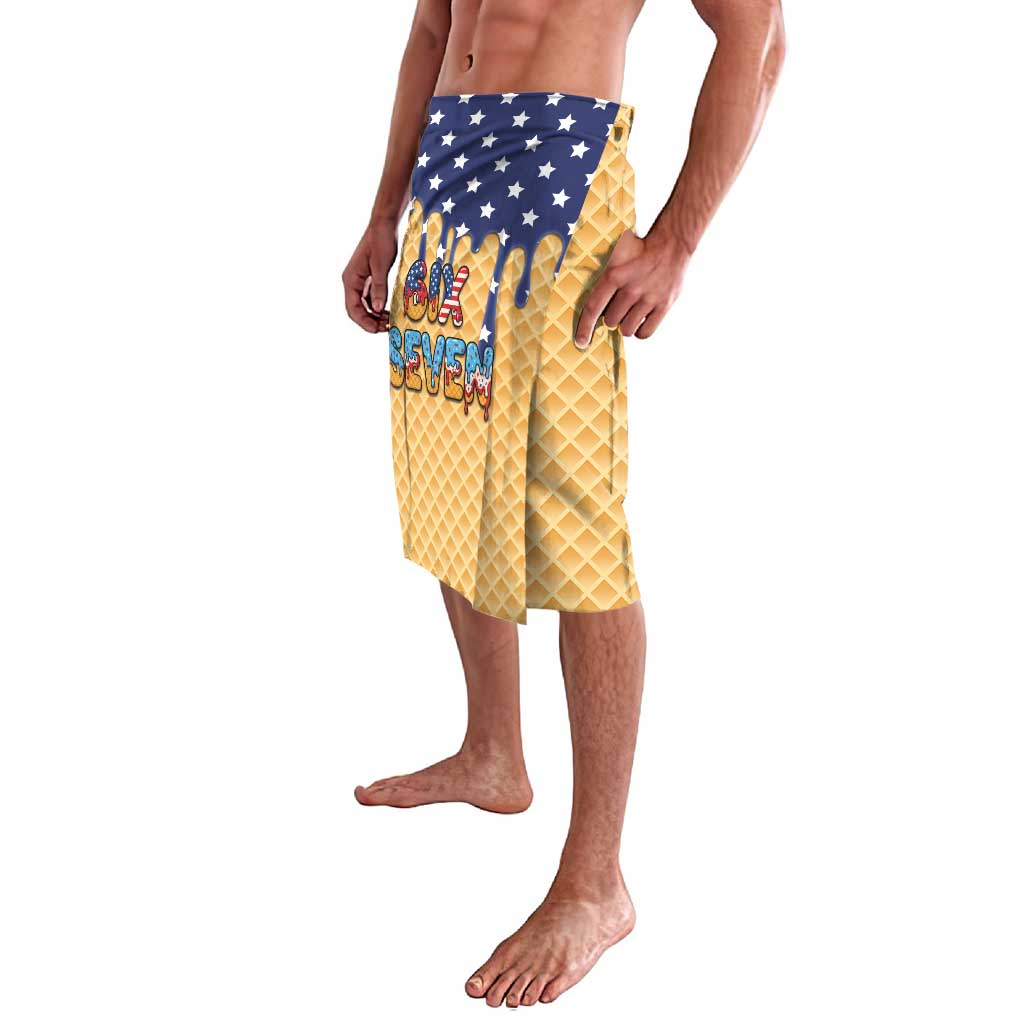 American Flag Ice Cream Drip Lavalava 67 Meme Gen Alpha Slang Tee - Wonder Print Shop