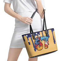 American Flag Ice Cream Drip Leather Tote Bag 67 Meme Gen Alpha Slang Tee - Wonder Print Shop