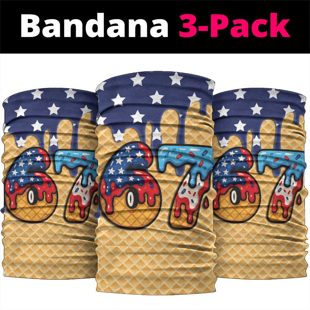 American Flag Ice Cream Drip Neck Gaiter 67 Meme Gen Alpha Slang Tee - Wonder Print Shop