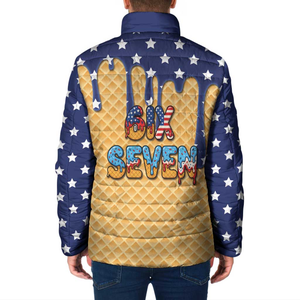 American Flag Ice Cream Drip Padded Jacket 67 Meme Gen Alpha Slang Tee - Wonder Print Shop