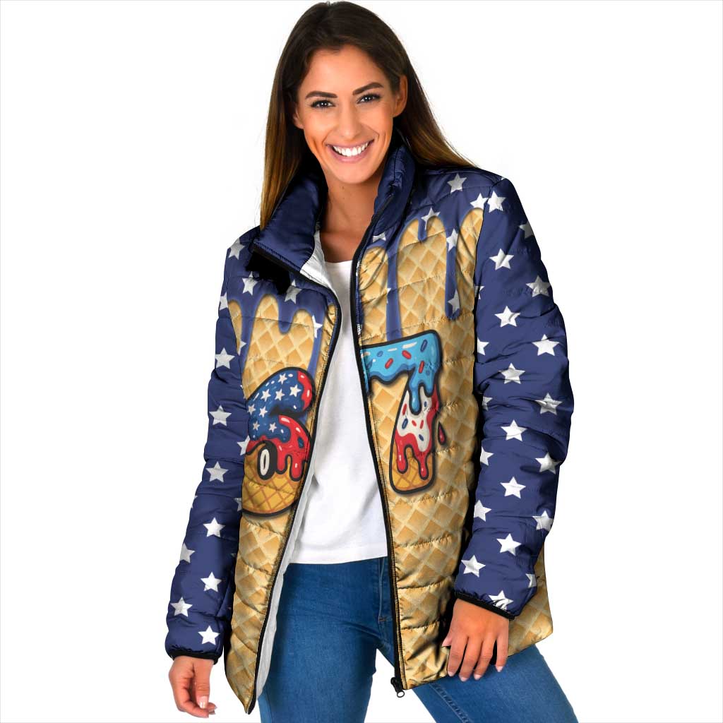 American Flag Ice Cream Drip Padded Jacket 67 Meme Gen Alpha Slang Tee - Wonder Print Shop
