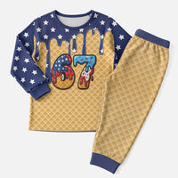 American Flag Ice Cream Drip Christmas Pajama Set 67 Meme Gen Alpha Slang Tee - Wonder Print Shop