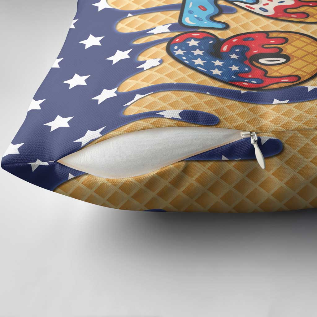 American Flag Ice Cream Drip Pillow Cover 67 Meme Gen Alpha Slang Tee - Wonder Print Shop