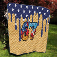 American Flag Ice Cream Drip Quilt 67 Meme Gen Alpha Slang Tee - Wonder Print Shop