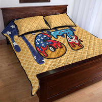 American Flag Ice Cream Drip Quilt Bed Set 67 Meme Gen Alpha Slang Tee - Wonder Print Shop