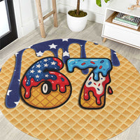 American Flag Ice Cream Drip Round Carpet 67 Meme Gen Alpha Slang Tee - Wonder Print Shop