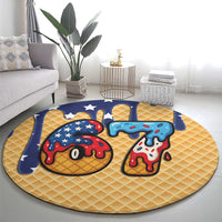 American Flag Ice Cream Drip Round Carpet 67 Meme Gen Alpha Slang Tee - Wonder Print Shop