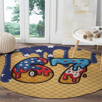 American Flag Ice Cream Drip Round Carpet 67 Meme Gen Alpha Slang Tee - Wonder Print Shop