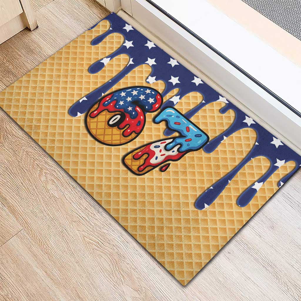 American Flag Ice Cream Drip Rubber Doormat 67 Meme Gen Alpha Slang Tee - Wonder Print Shop