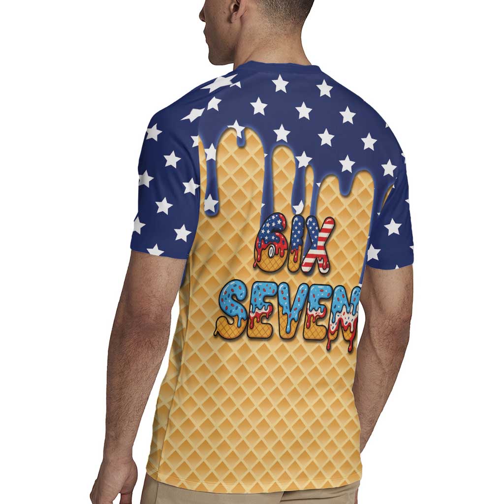 American Flag Ice Cream Drip Rugby Jersey 67 Meme Gen Alpha Slang Tee - Wonder Print Shop