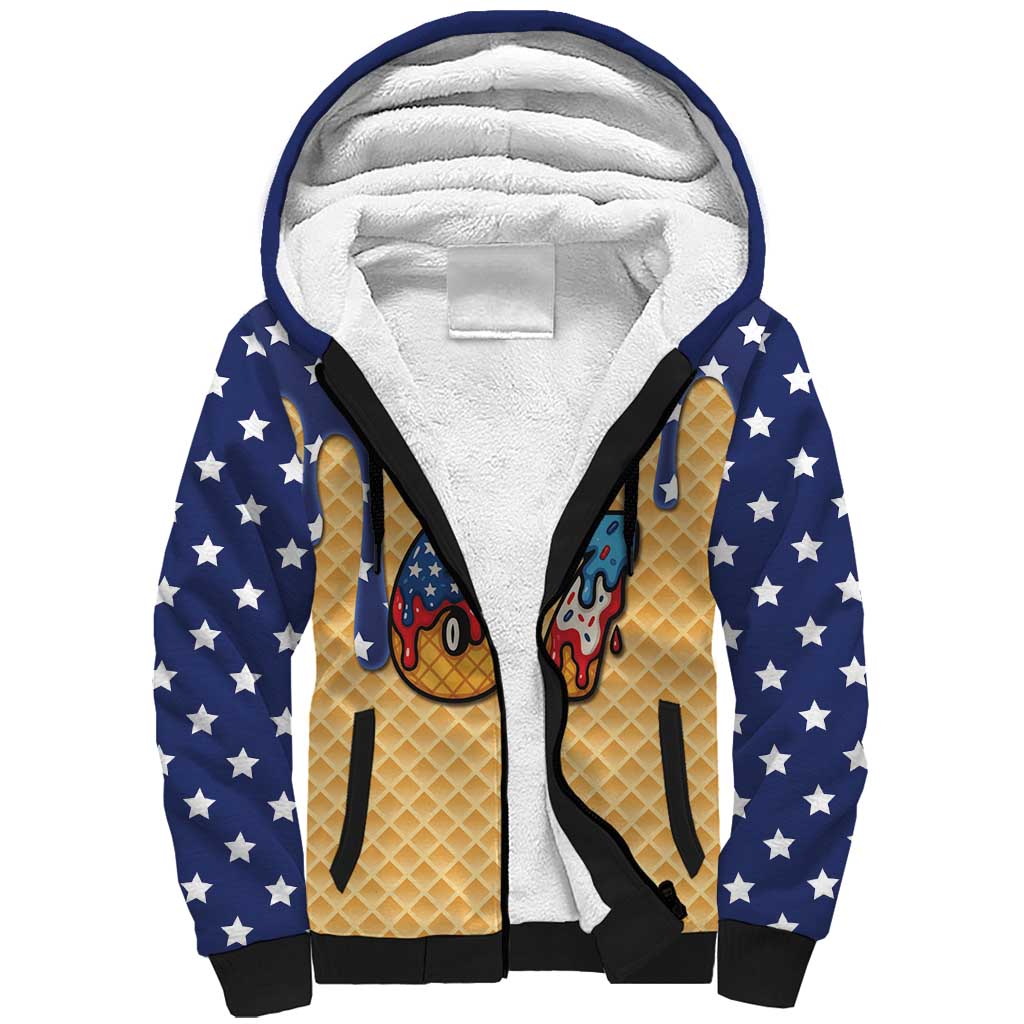 American Flag Ice Cream Drip Sherpa Hoodie 67 Meme Gen Alpha Slang Tee - Wonder Print Shop