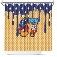 American Flag Ice Cream Drip Shower Curtain 67 Meme Gen Alpha Slang Tee - Wonder Print Shop