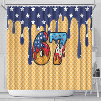 American Flag Ice Cream Drip Shower Curtain 67 Meme Gen Alpha Slang Tee - Wonder Print Shop